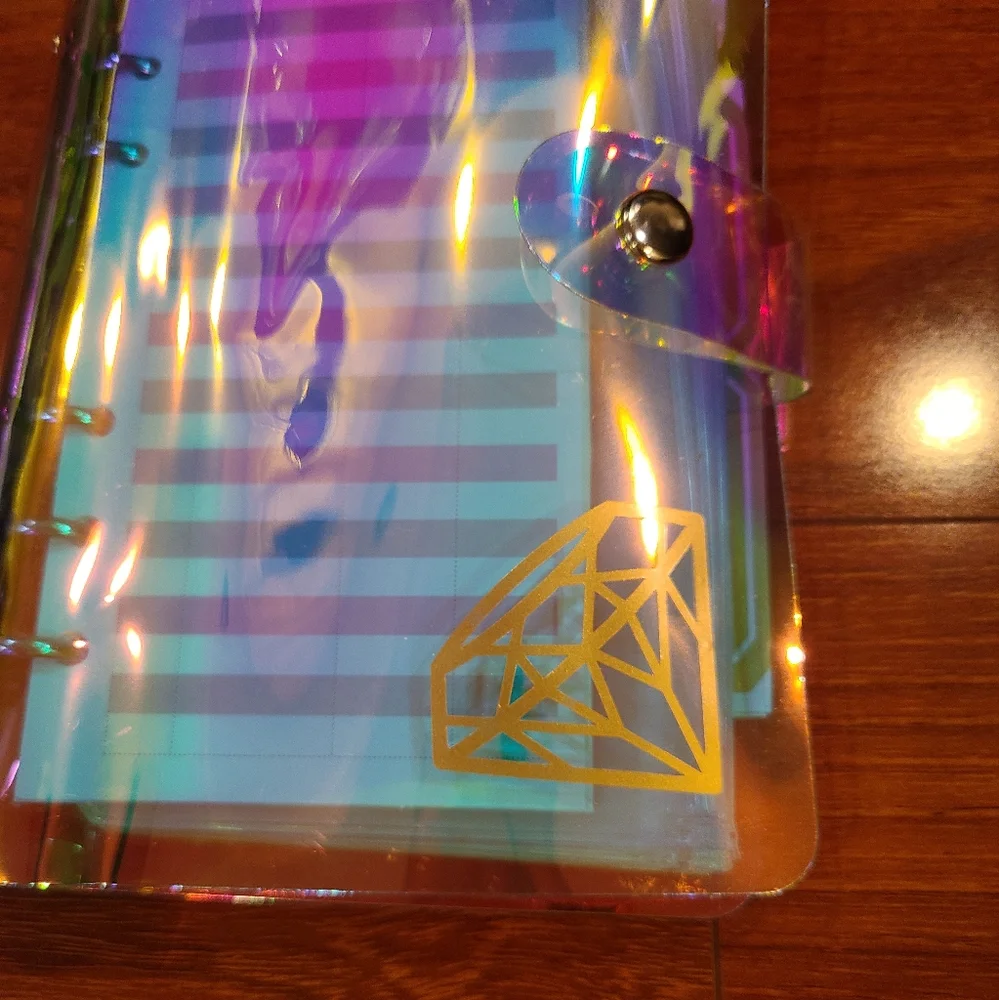 Budget Binder Iridescent with Diamond Design